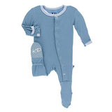 KicKee Pants Bamboo Solid Footie with Snaps 