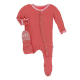 KicKee Pants Bamboo Solid Footie with Snaps 