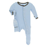 KicKee Pants Bamboo Solid Footie with Snaps 