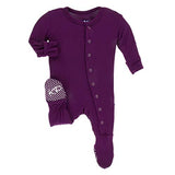 KicKee Pants Bamboo Solid Footie with Snaps 