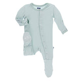 KicKee Pants Bamboo Solid Footie with Snaps 
