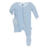KicKee Pants Bamboo Solid Footie with Snaps 