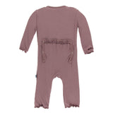 Kickee Pants Solid Muffin Ruffle Coverall with Zipper