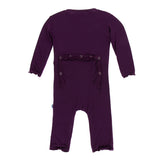 Kickee Pants Solid Muffin Ruffle Coverall with Zipper
