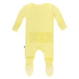 Kickee Pants Solid Muffin Ruffle Footie with Zipper