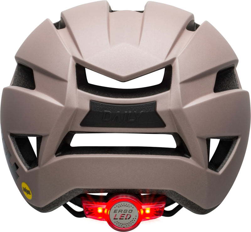 Bell Daily MIPS LED Unisex Cycling Helmet - Front view, showcasing integrated LED light and stylish design