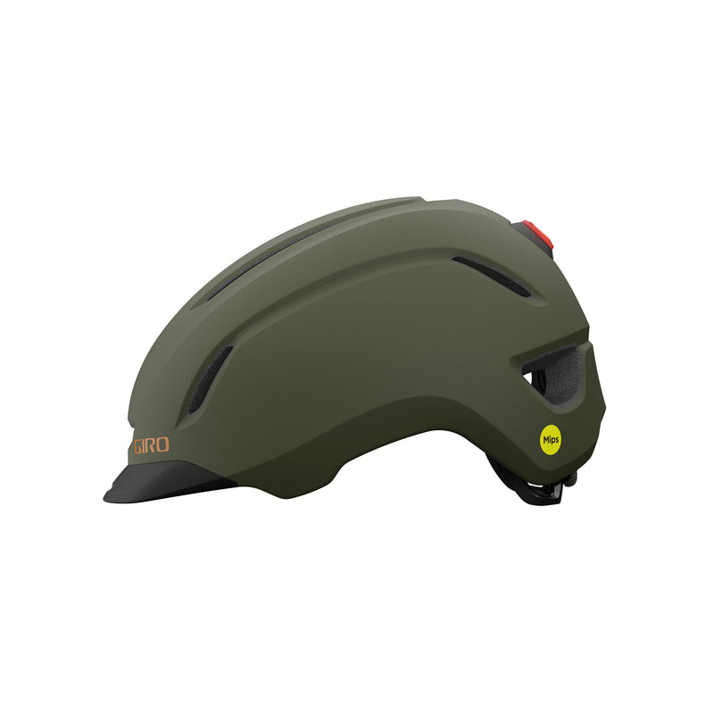 Giro Caden MIPS II Unisex Urban Cycling Helmet with sophisticated design matte green tail left