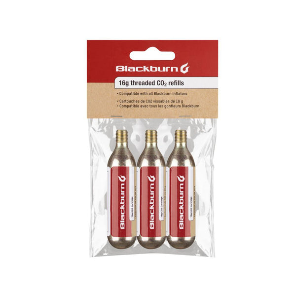 Blackburn 16g CO2 Cartridges - Threaded for Bicycle Tire Inflation