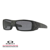 "Oakley Gascan Unisex Lifestyle Sunglasses - Front view, showcasing high-wrap design with straight edges and hard lines"