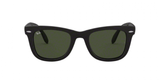 Ray-Ban Folding Wayfarer Unisex Lifestyle Sunglasses - Front view, showcasing foldable design and black frame